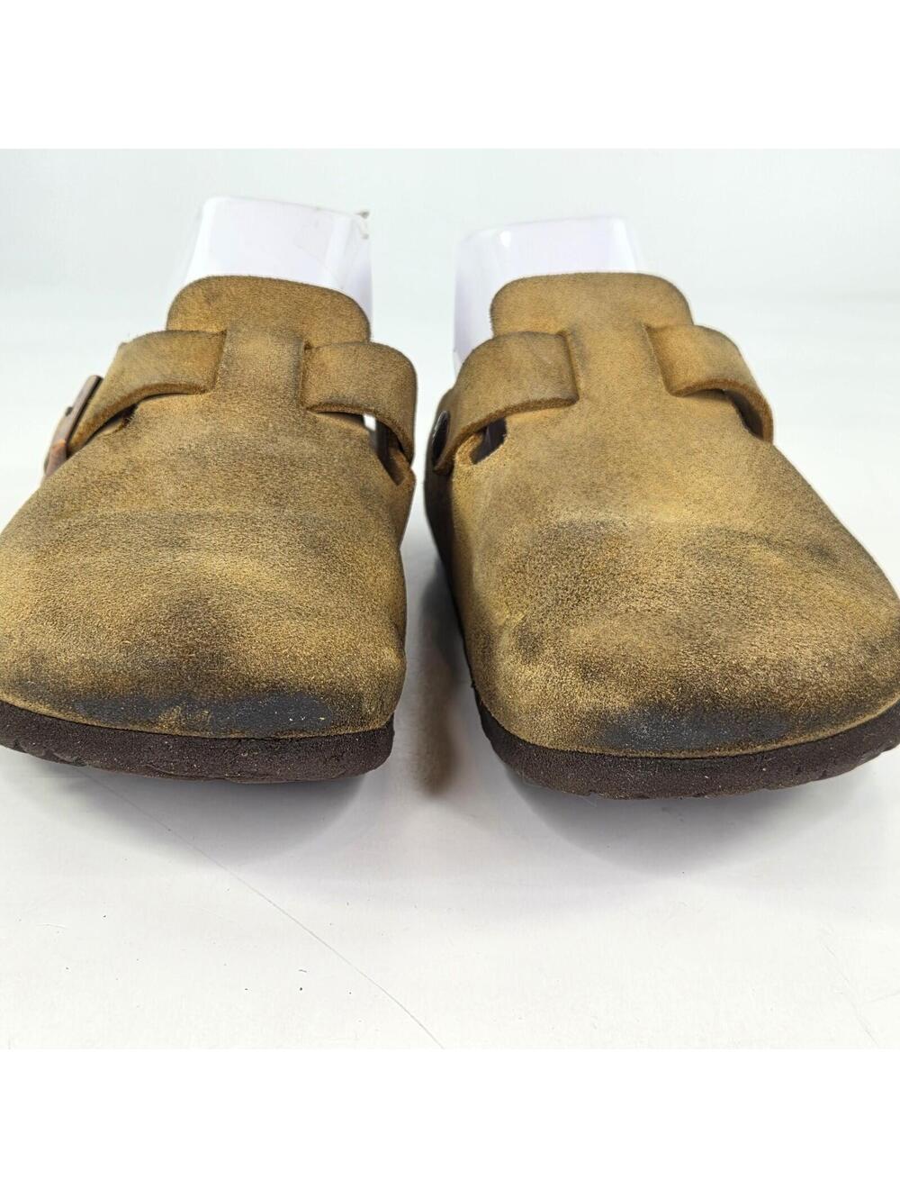 BIRKENSTOCK Boston Suede Clogs Size 38 US 7 Women's Tan Brown Mules Shoes - Picture 4 of 11